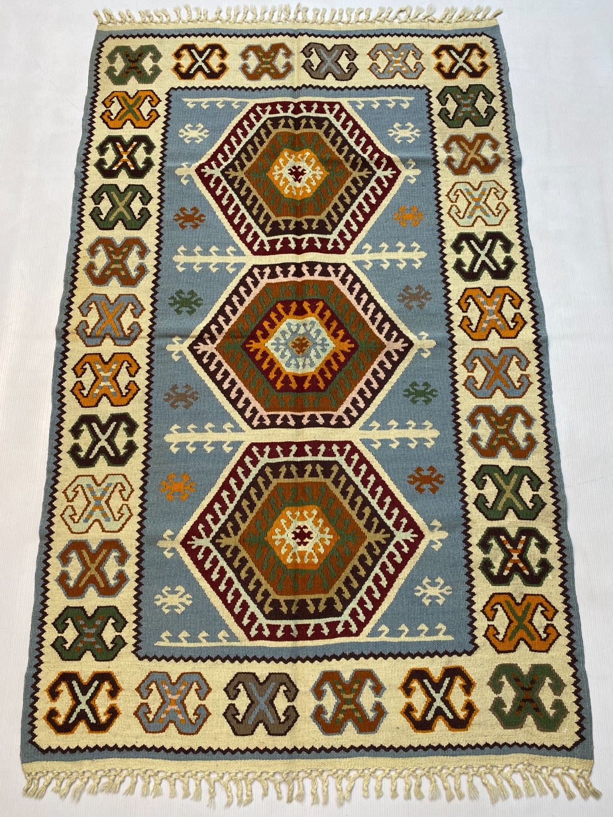 3×5 ft Handwoven Turkish Traditional Wool Oriental Kilim Bedroom Living Room Rug