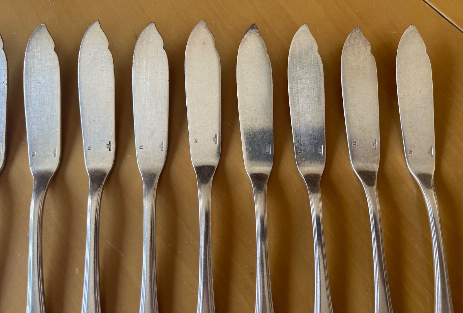 FRENCH CHRISTOFLE AMERICA PATTERN FISH SET SILVERPLATE 24 PIECES