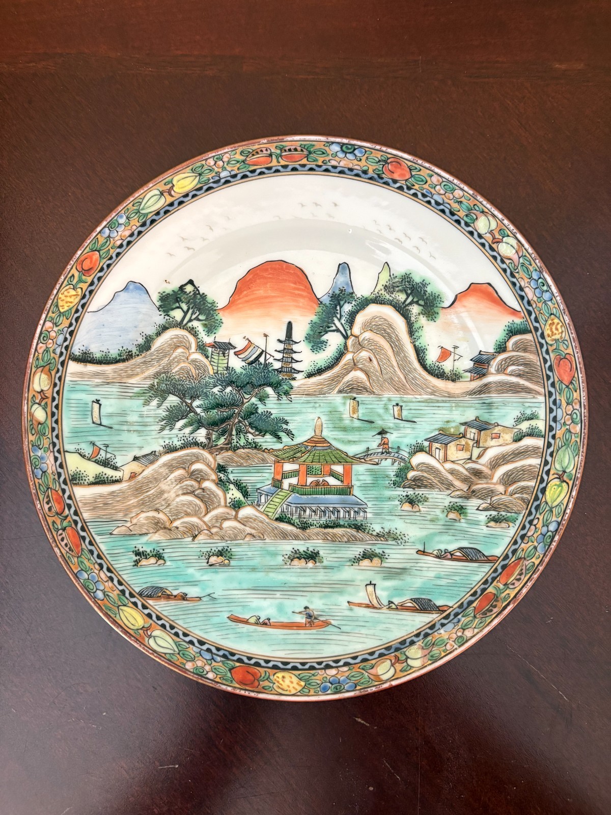 Antique Chinese Porcelain Famille Rose Plate, Republic Period (1912-1928)