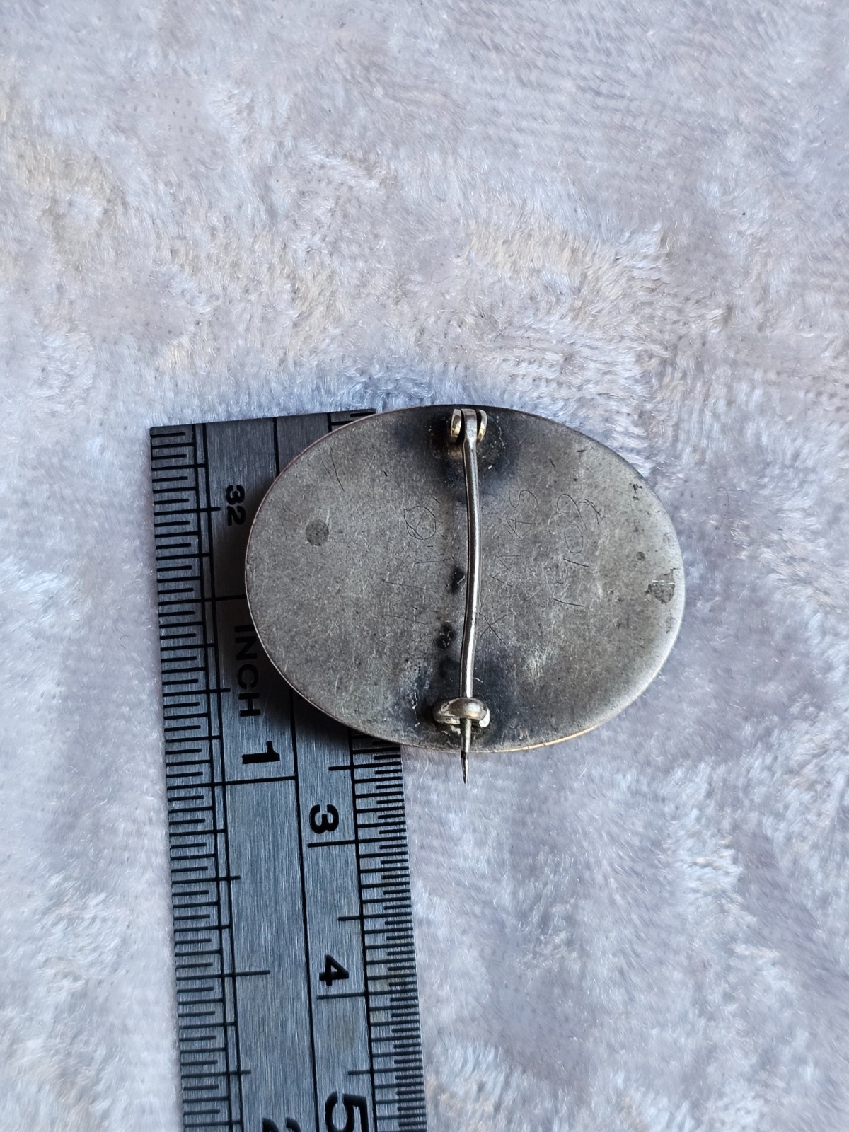 Edwardian Artisan Portrait Miniature Painting Pin Sterling Silver 1903