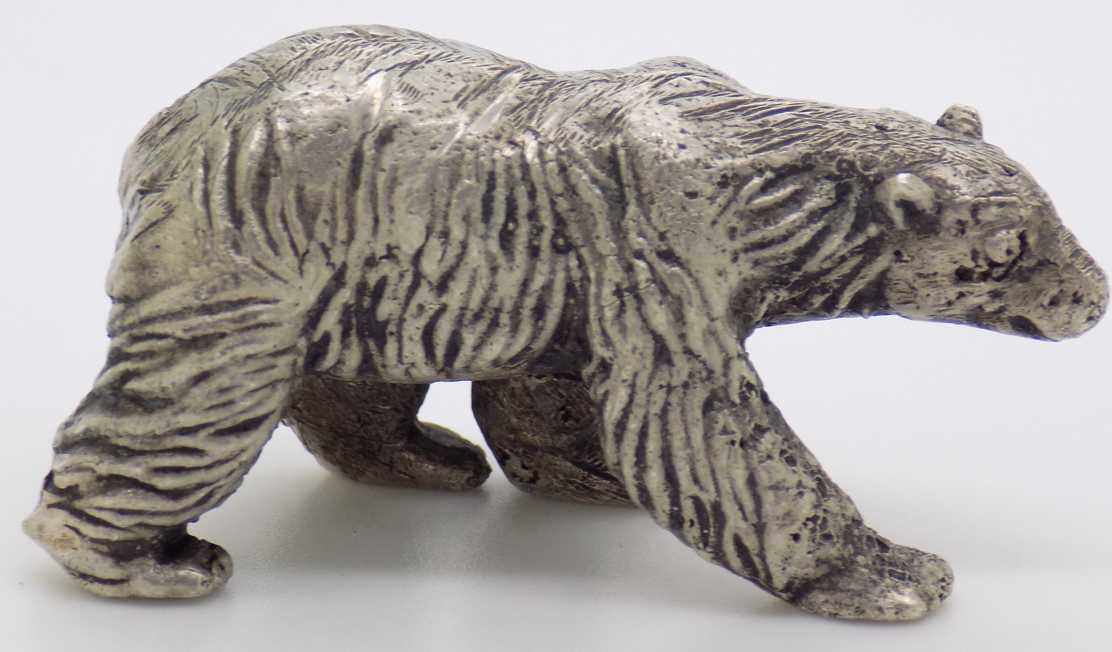 Vintage Italian Handmade Genuine Silver Large Polar Bear Figurine Rare Sculpture