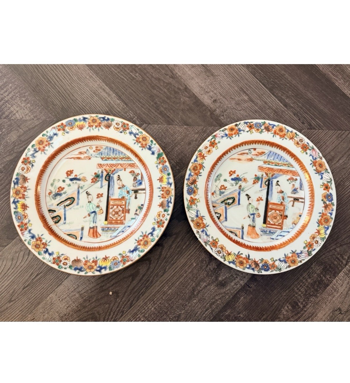 Pair Yongzheng 9” Antique Chinese Famille Rose Porcelain Plate 1730 Marchant 18