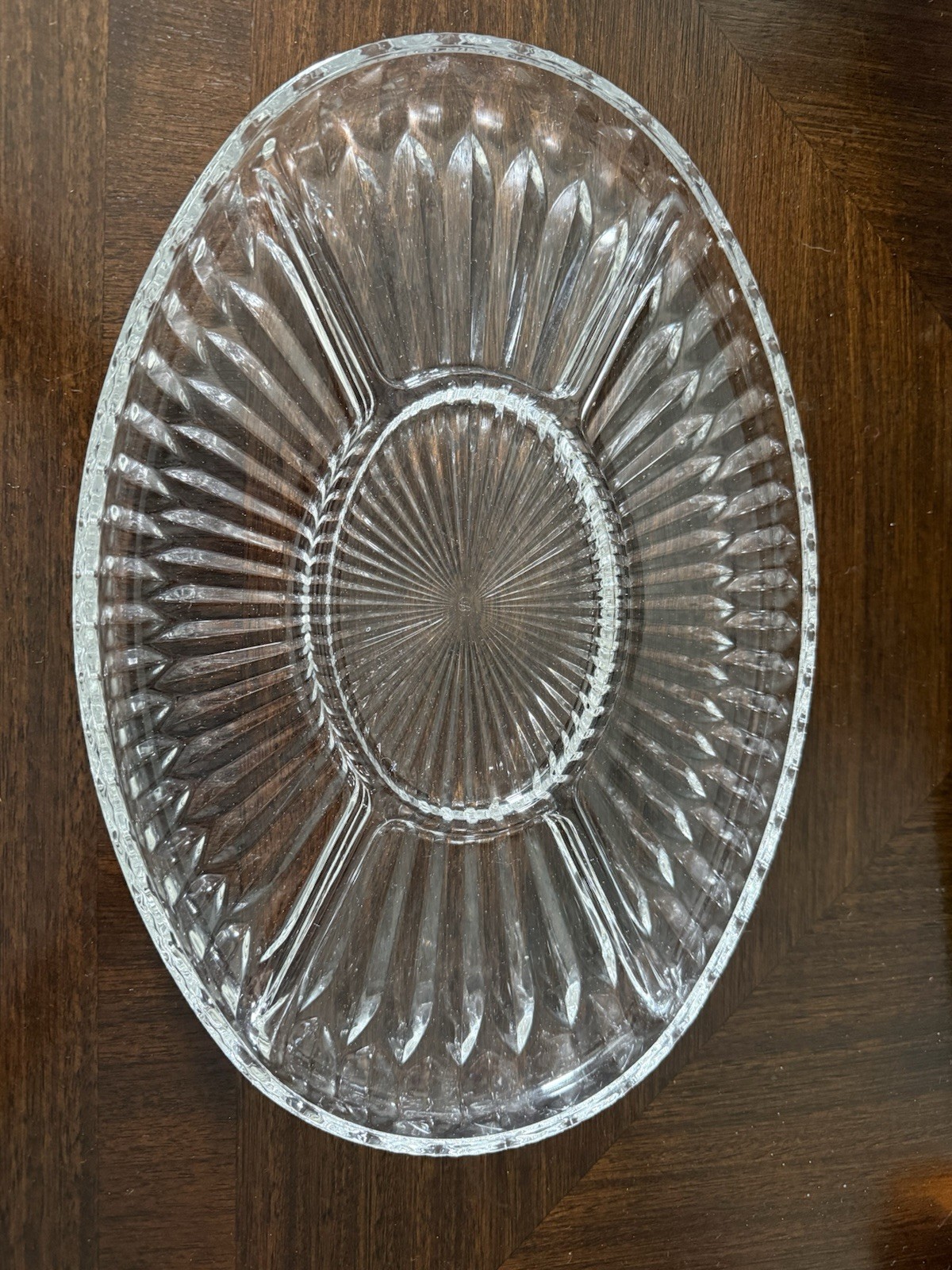 Vintage Godinger silver-plated relish tray with glass liner.