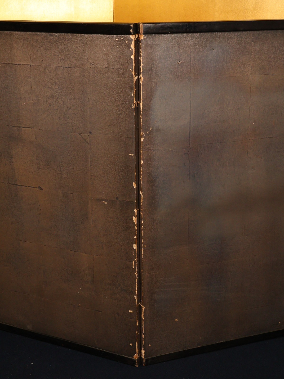 Japanese Partition Two-Panel Gold Leaf Folding Screen Decoration Byobu Interior