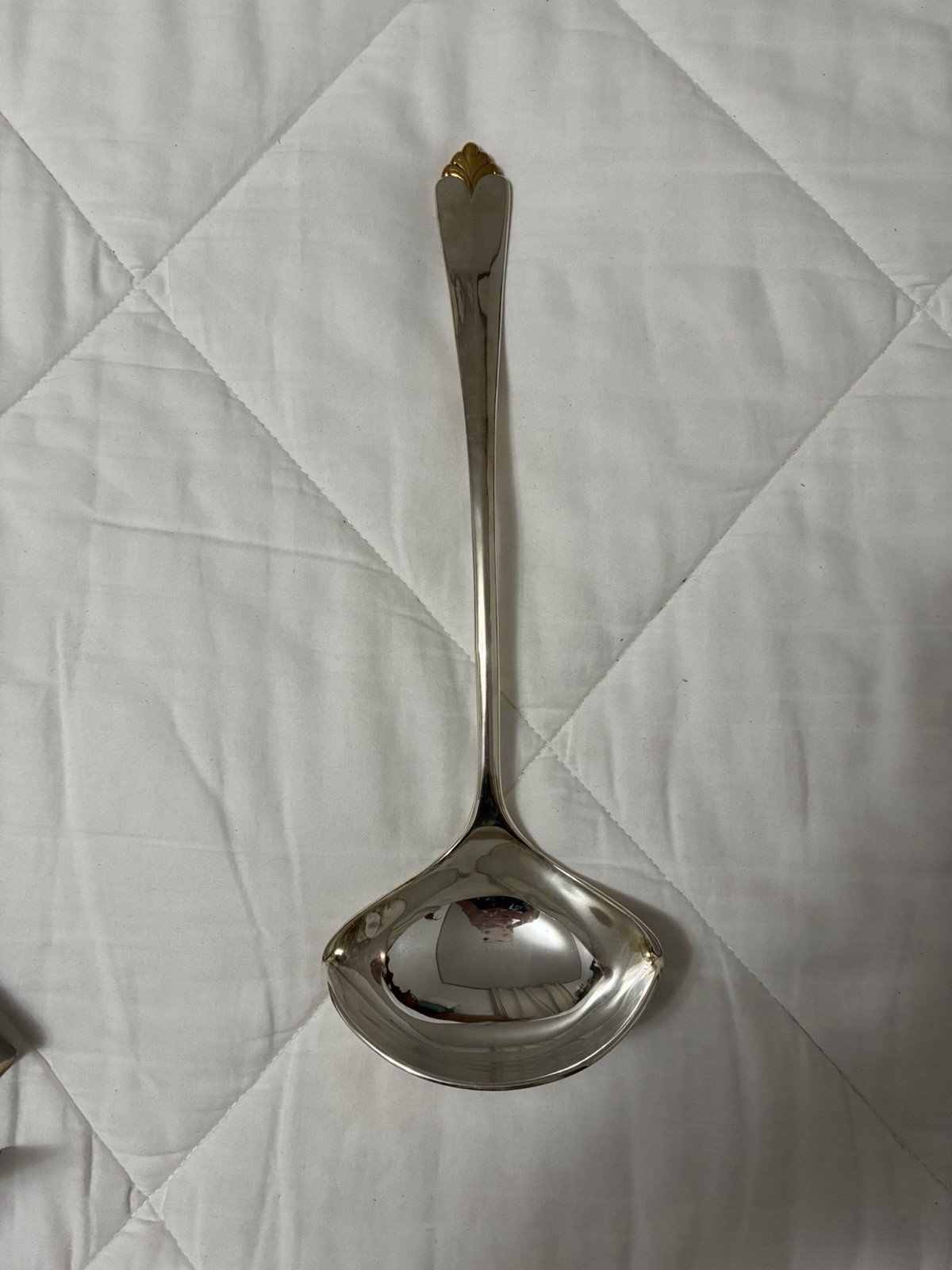 Royal Limited Silver Plated Sauce Ladle With Gold Accent