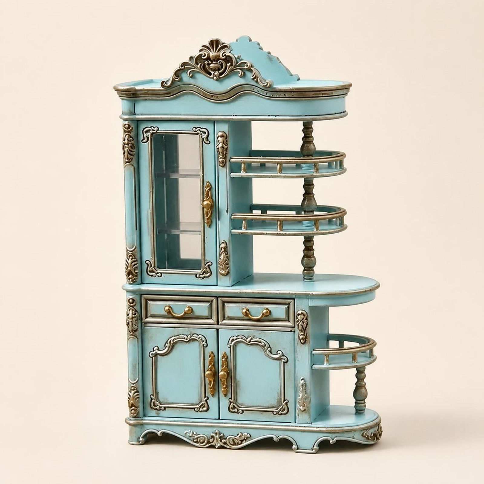 1:12 Scale Cabinet Artisanal Features Dollhouse Cabinet Model Realistic Feature