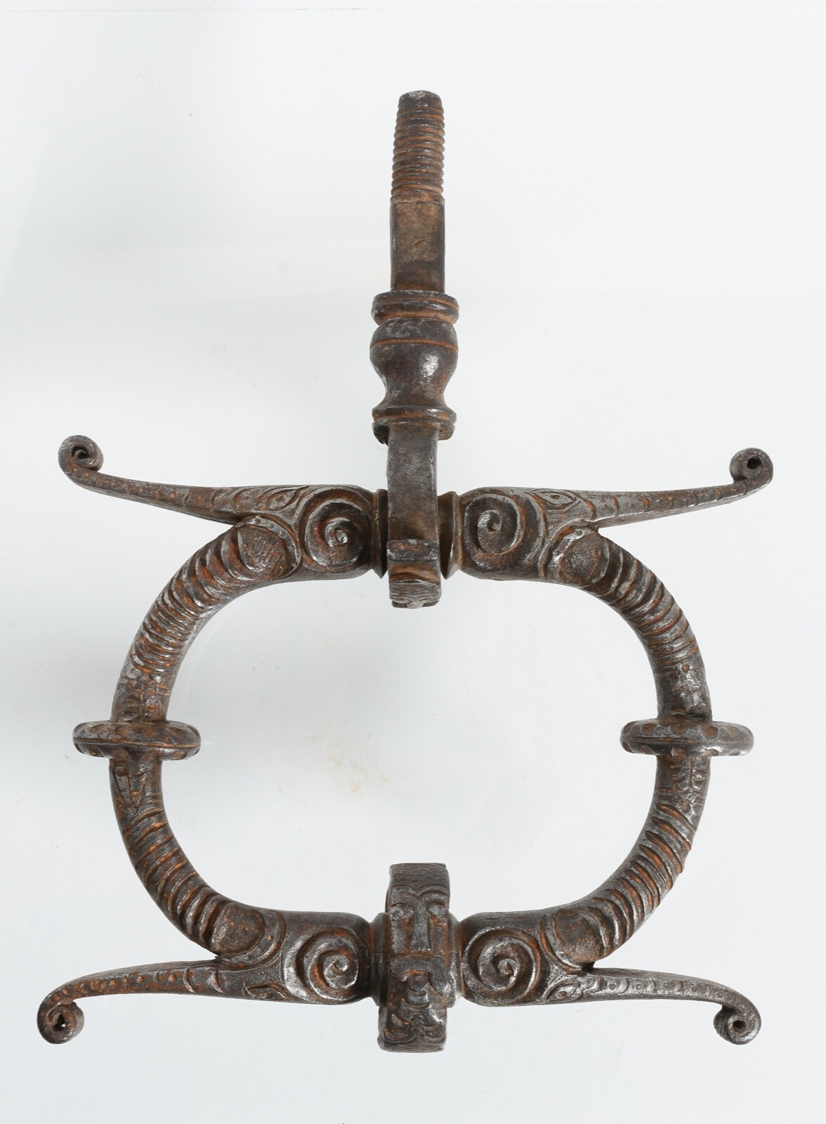 1600s Antique German forged wrought iron Door Knocker 6.5″ H ring, architectural