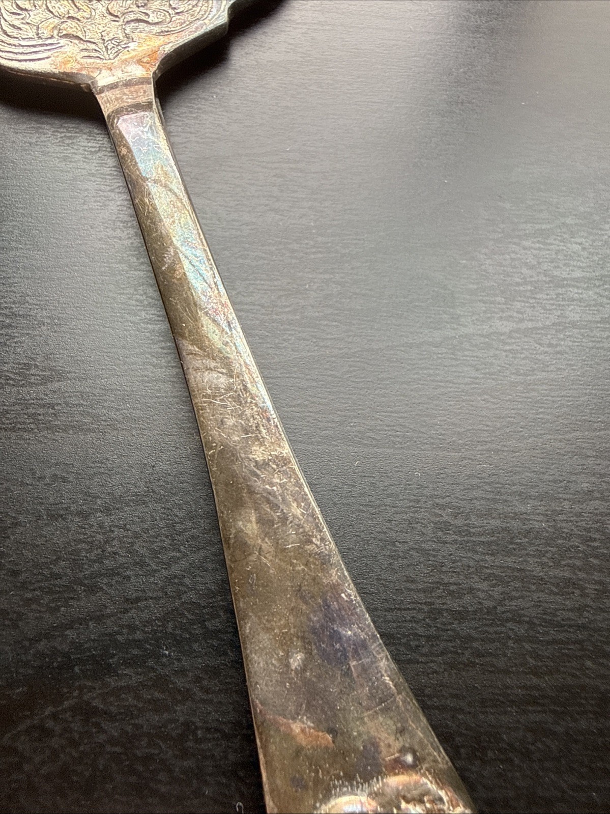 Ornate Silverplate CAKE Pie SERVER Serving Spatula Solid Pierced 11″ India