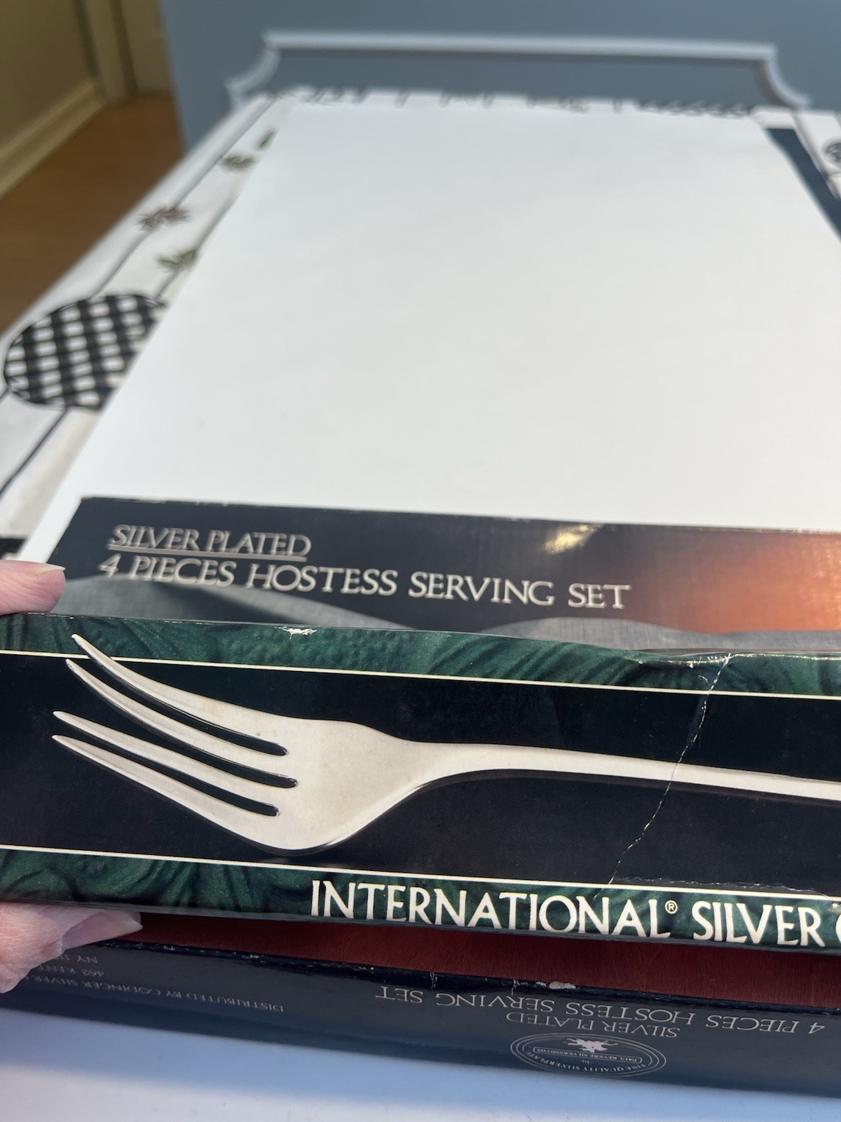 5pc Silver Plated Hostess Serving Fork Cake Lasagna Spoon Hong Kong Vtg NOS