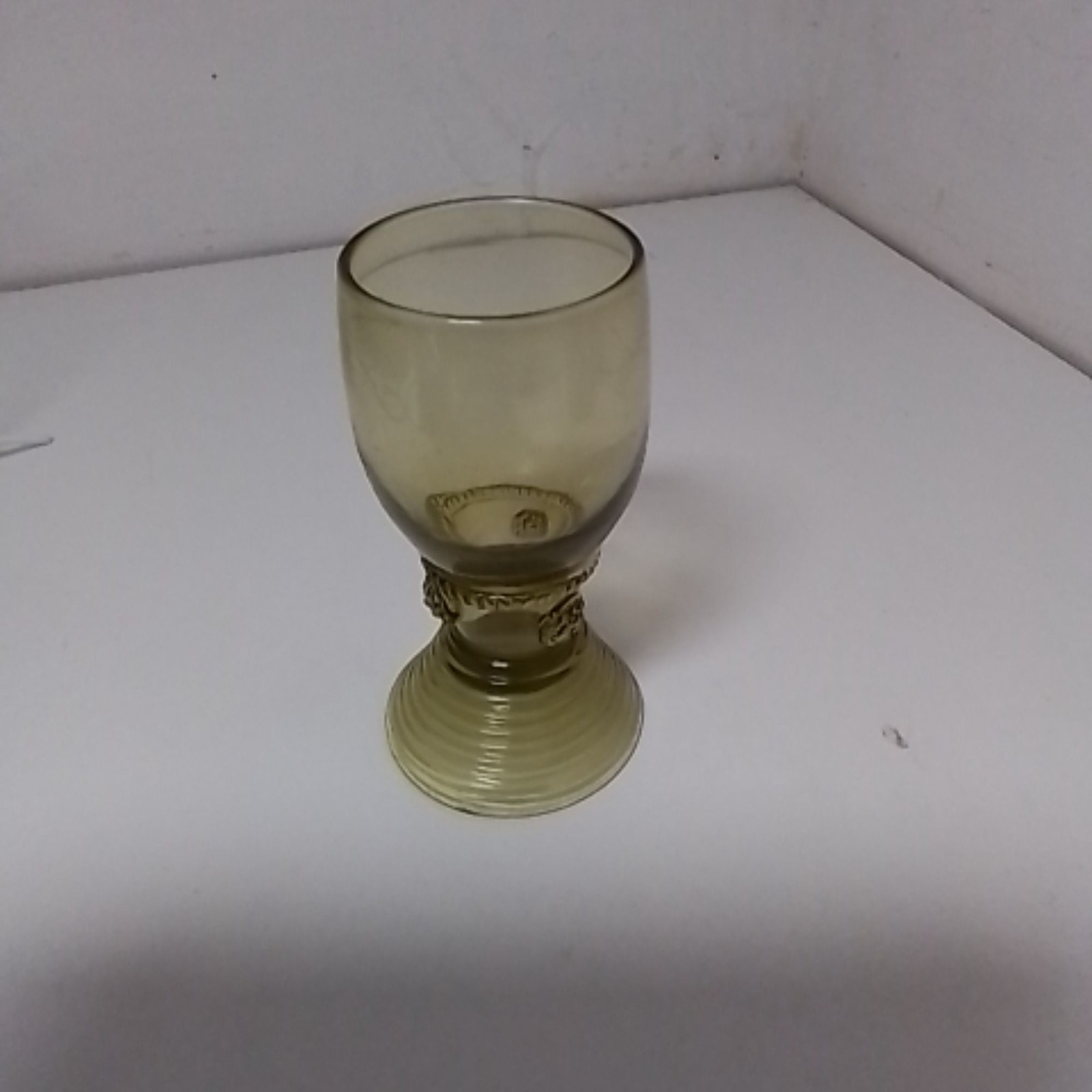 Vintage Glass Goblet with Ornate Stem Design – Z#1029