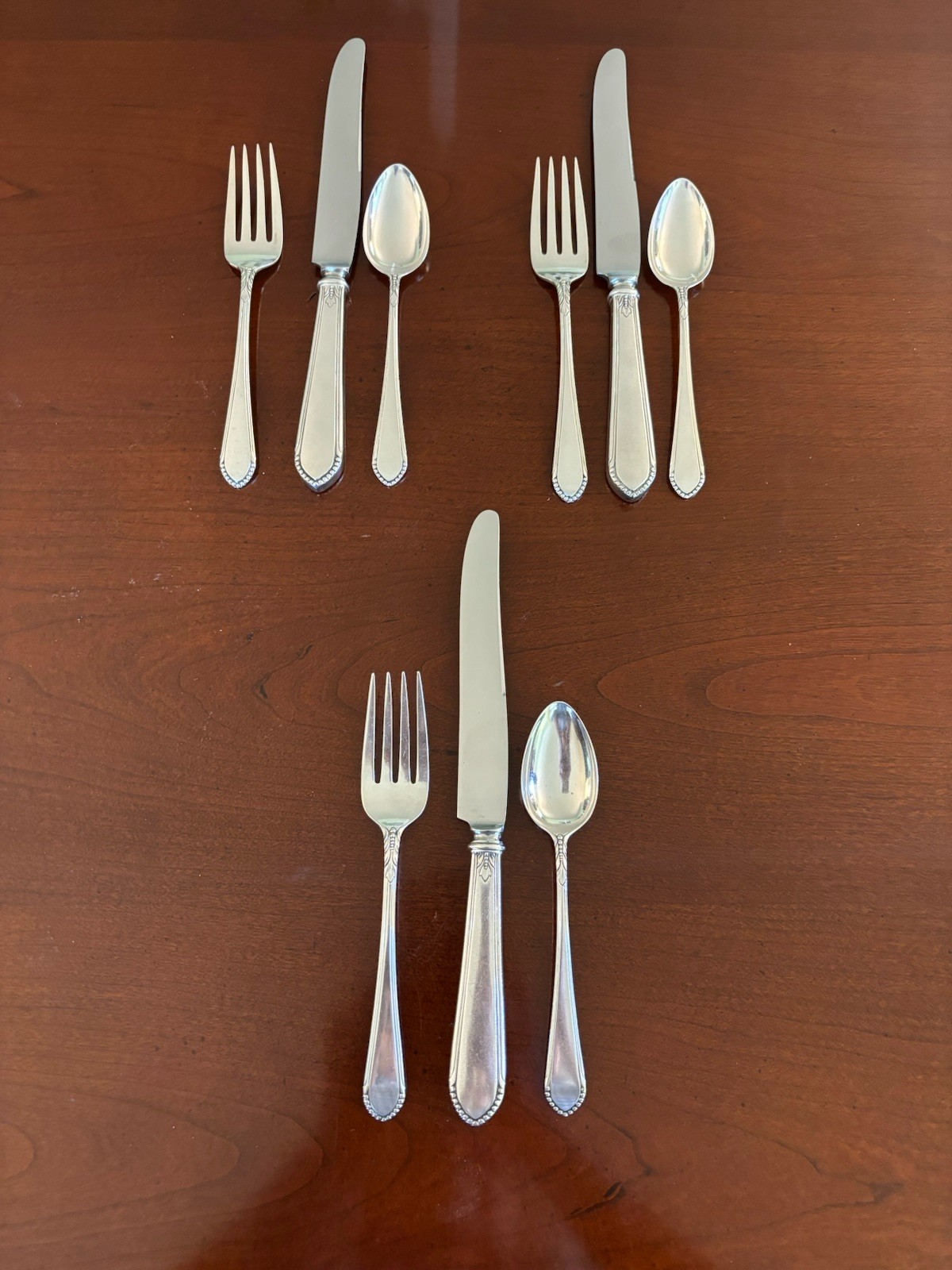 Vintage RLB Lunt Sterling Silver Coronet Treasure Flatware 9 Piece