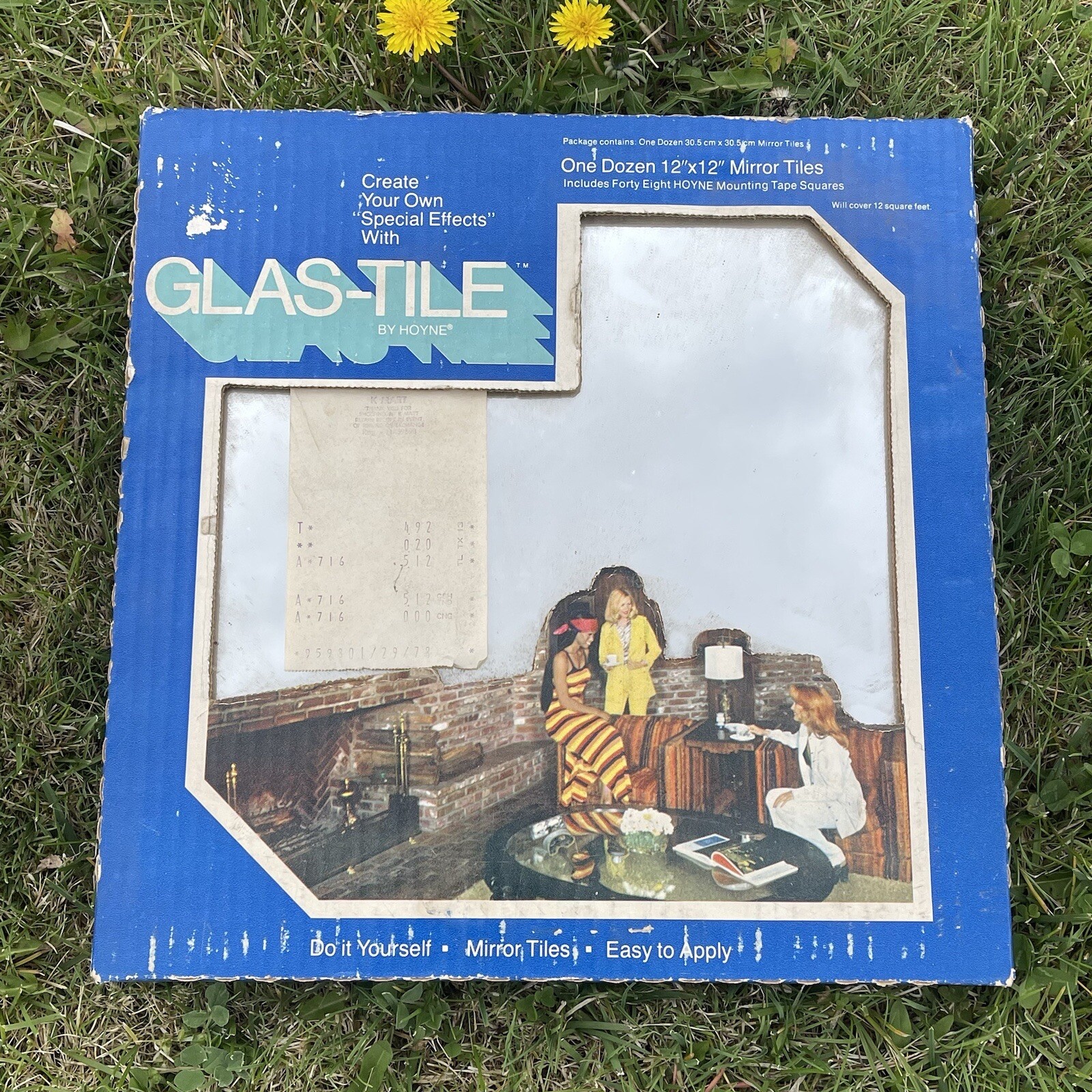 Vintage 1978 Used Glass Glas-Tile One Dozen 12”x12” Mirror Tiles Hoyne 1970s