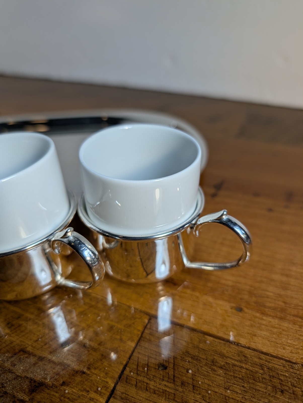 Silver Plated Expresso Cups With Serving Tray/Italy/Tognana/Vintage