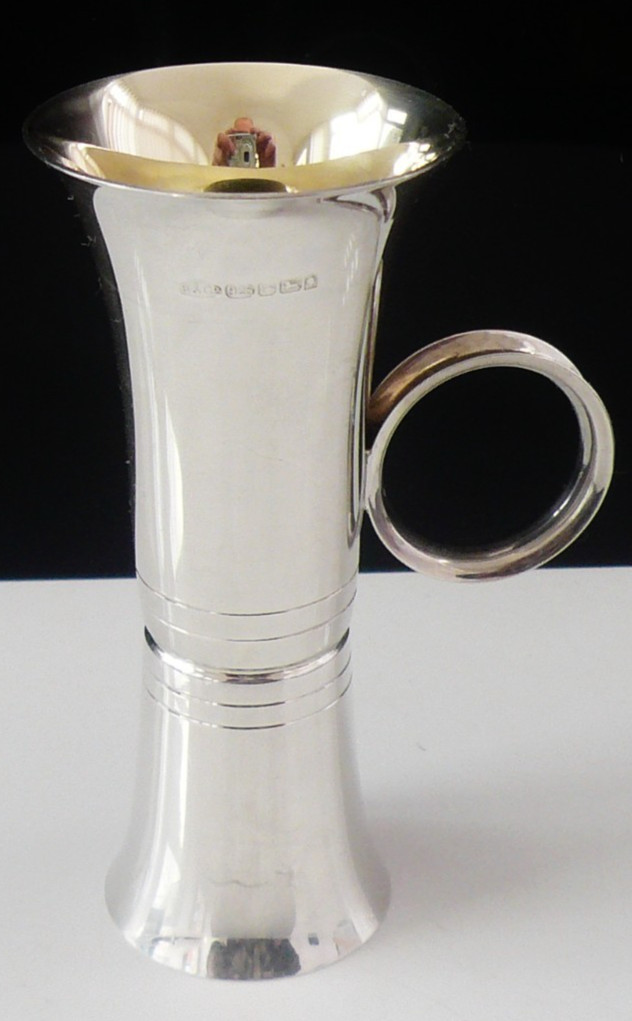Sterling Silver Double Jigger Bar Measure, W I Broadway & Co, Birmingham 2002