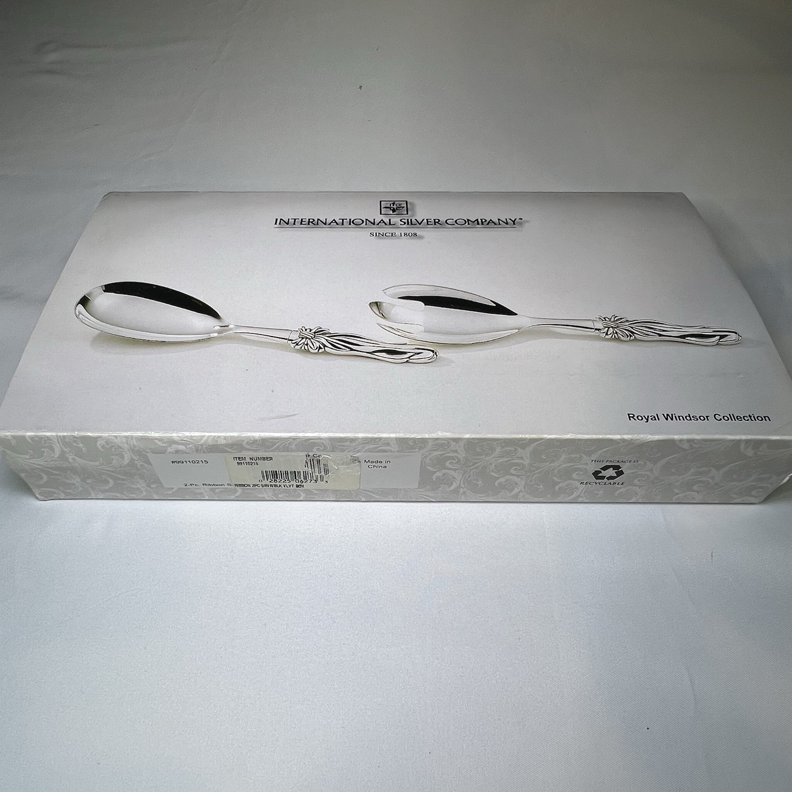 New International Silver Company 2 Piece 10 1/4” Spoon And Fork Serving Wedding
