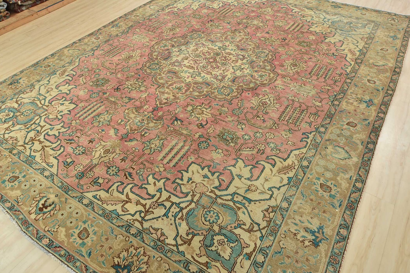 Vintage Anatolia 10′ x 12’7” Pink Traditional Wool Hand-Knotted Oriental Rug