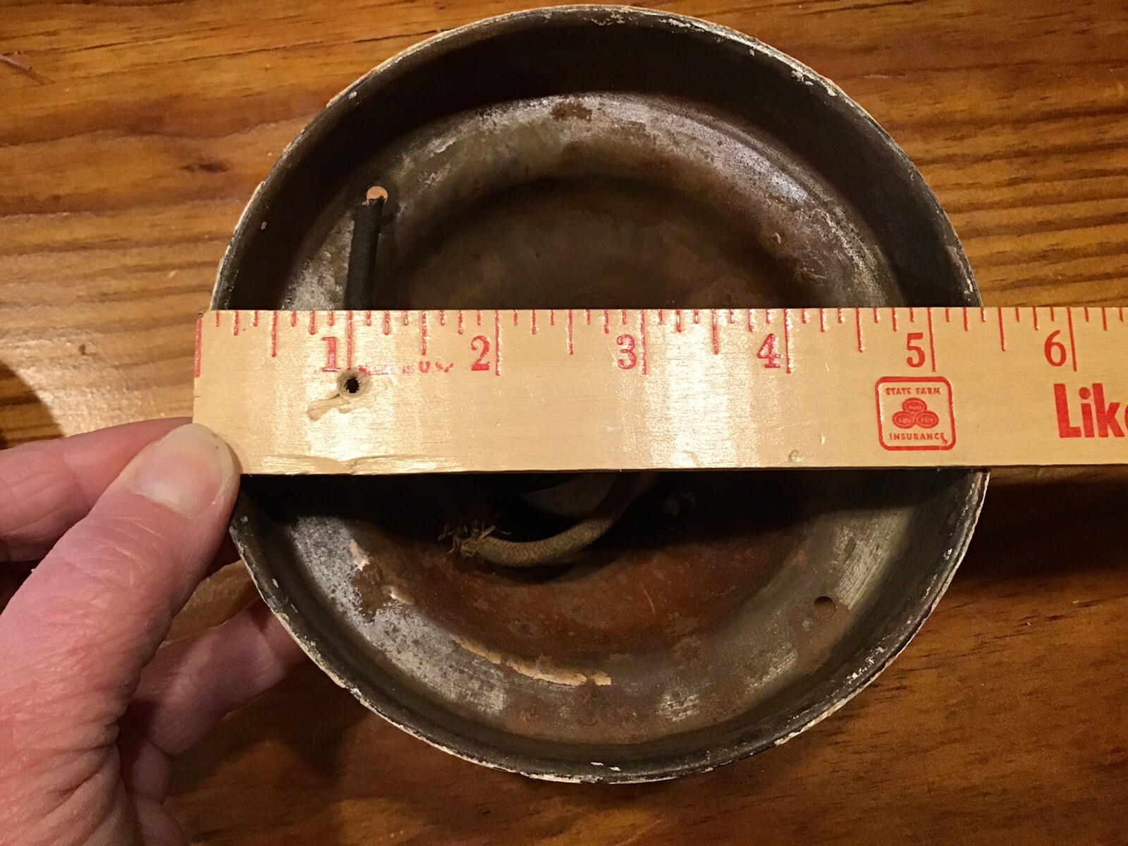Metal Ceiling Mount Light Fixture Single Bulb Vintage