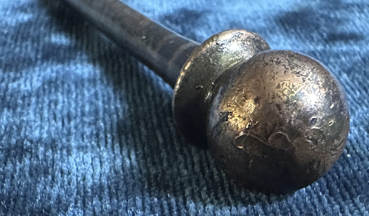 Two 3 1/2″ Brass plated Steel Victorian “Cannonball” Steeple Hinge Pins