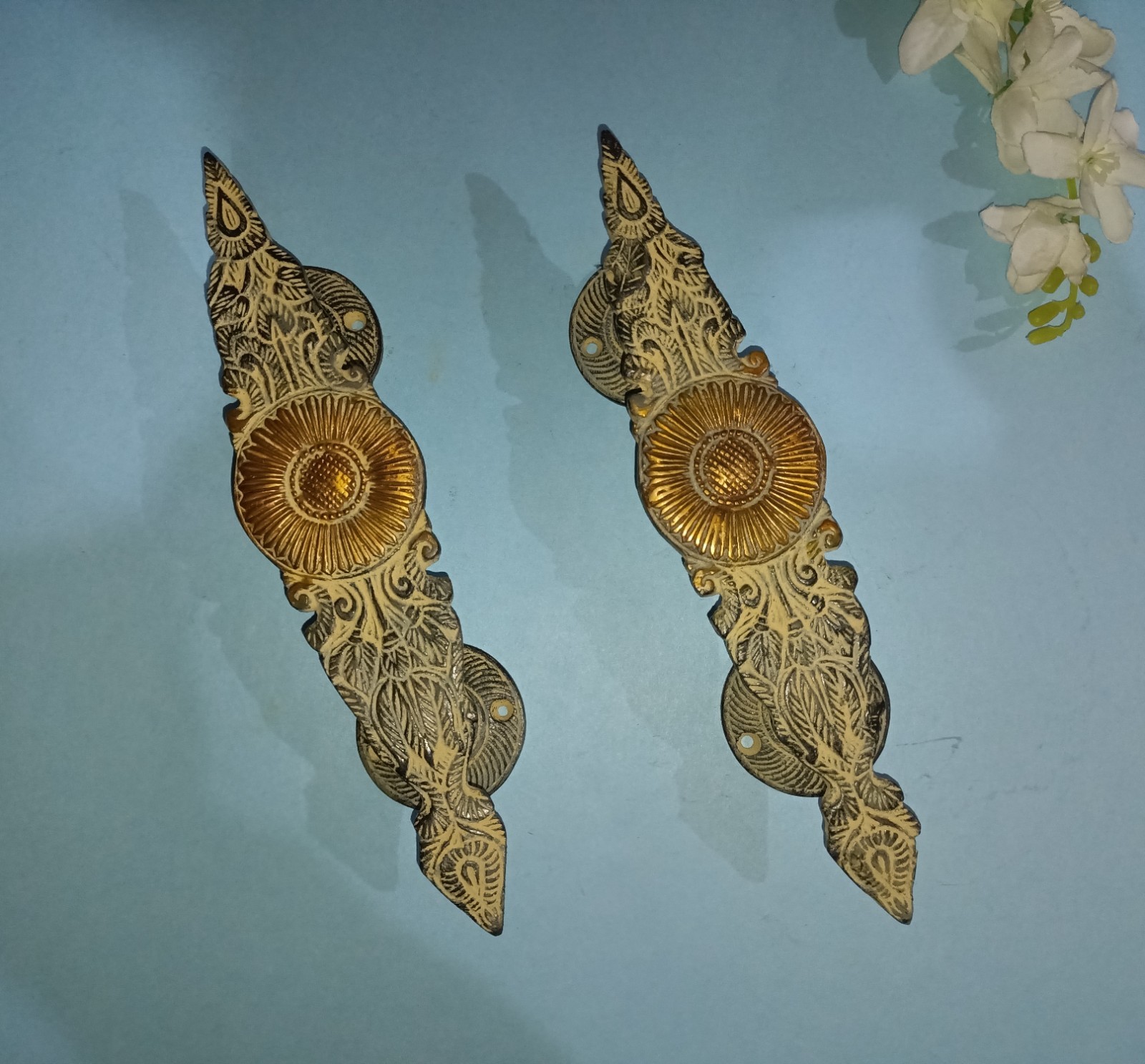 Sunflower Modular Kitchen Door Handle Made of Brass Bedroom Door Pull Set RD522