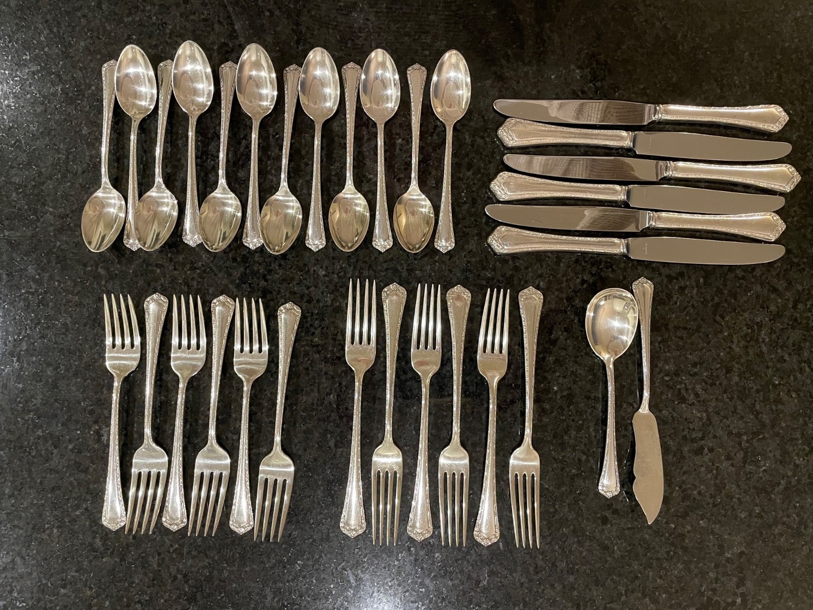 Easterling Sterling Silver Flatware Set for 6 Service 32pcw