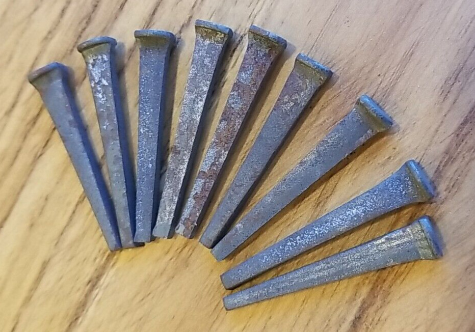 25 Vintage 1-1/2” Square Cut Steel Nails, Square heads — FREE SHIPPING!!