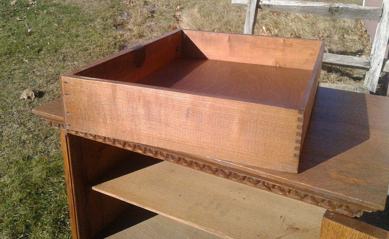 Antique Corticelli Silk Thread Counter Top Cabinet Quarter Sawn Oak with Mirror