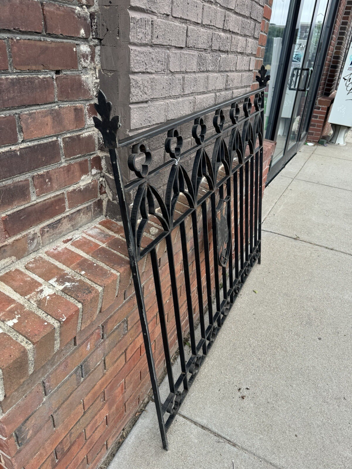 Vintage Black Wrought Iron Ecclesiastical Dove of Peace Church Railing