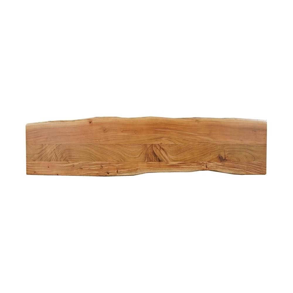 Pemberly Row Live Edge Solid Wood Acacia Dining Bench in Brown
