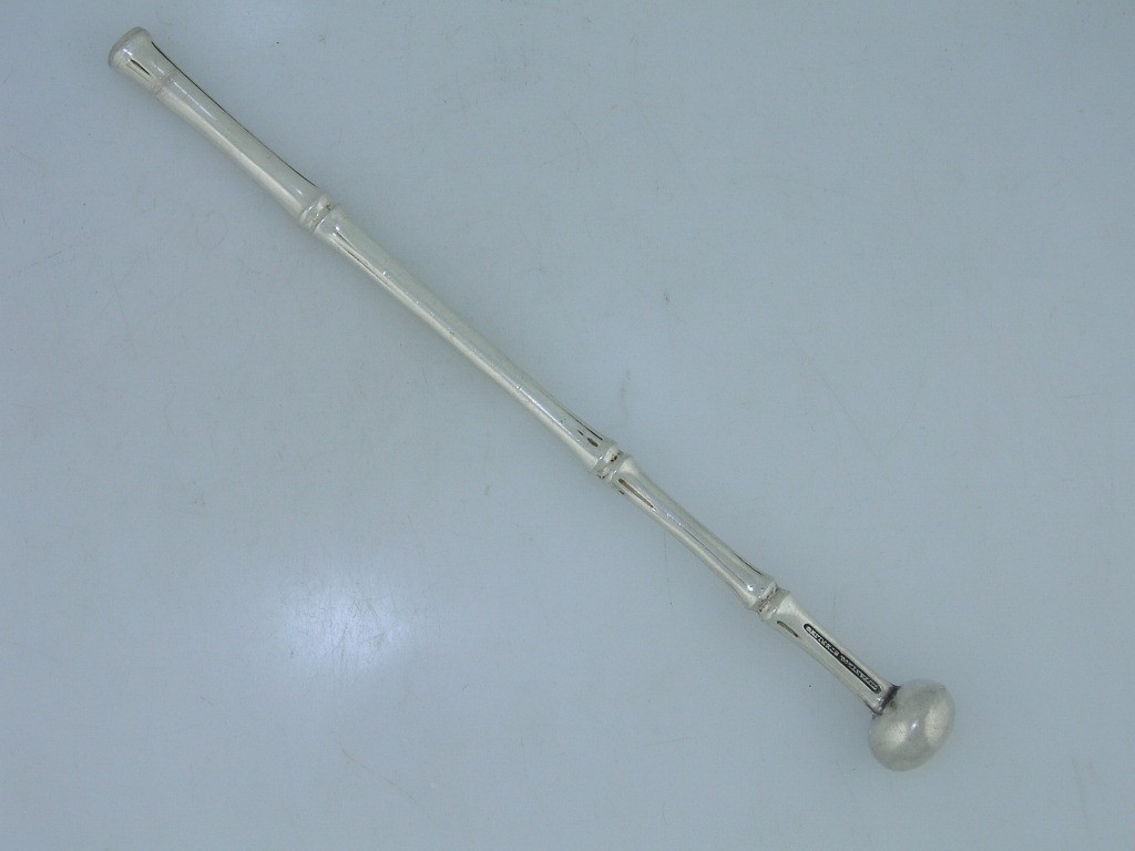 Rare Sterling Silver Tiffany & Co Muddler / Stirrer Bamboo ~$395 each