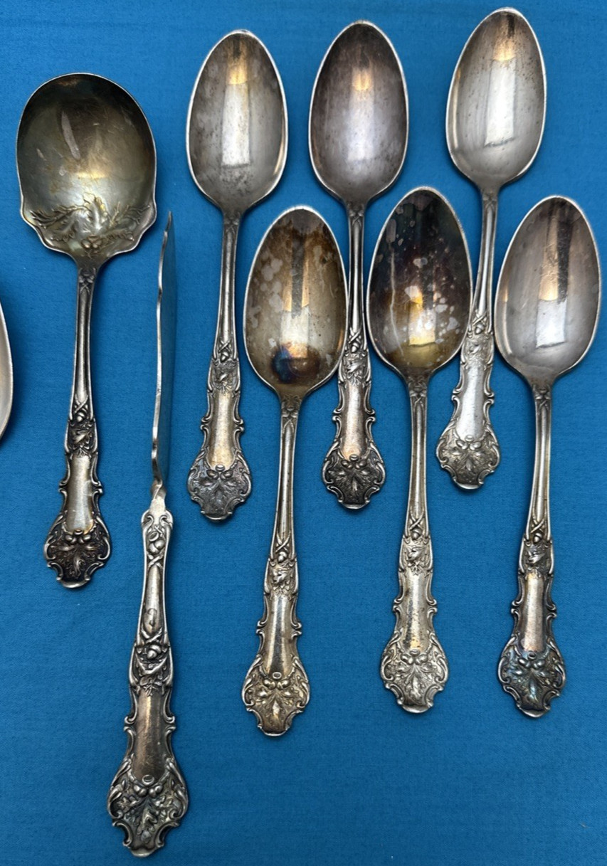20 Pc 1906 CHARTER OAK Silverplated FORKS SPOONS & SERVING PCS 1847 Rogers Bros