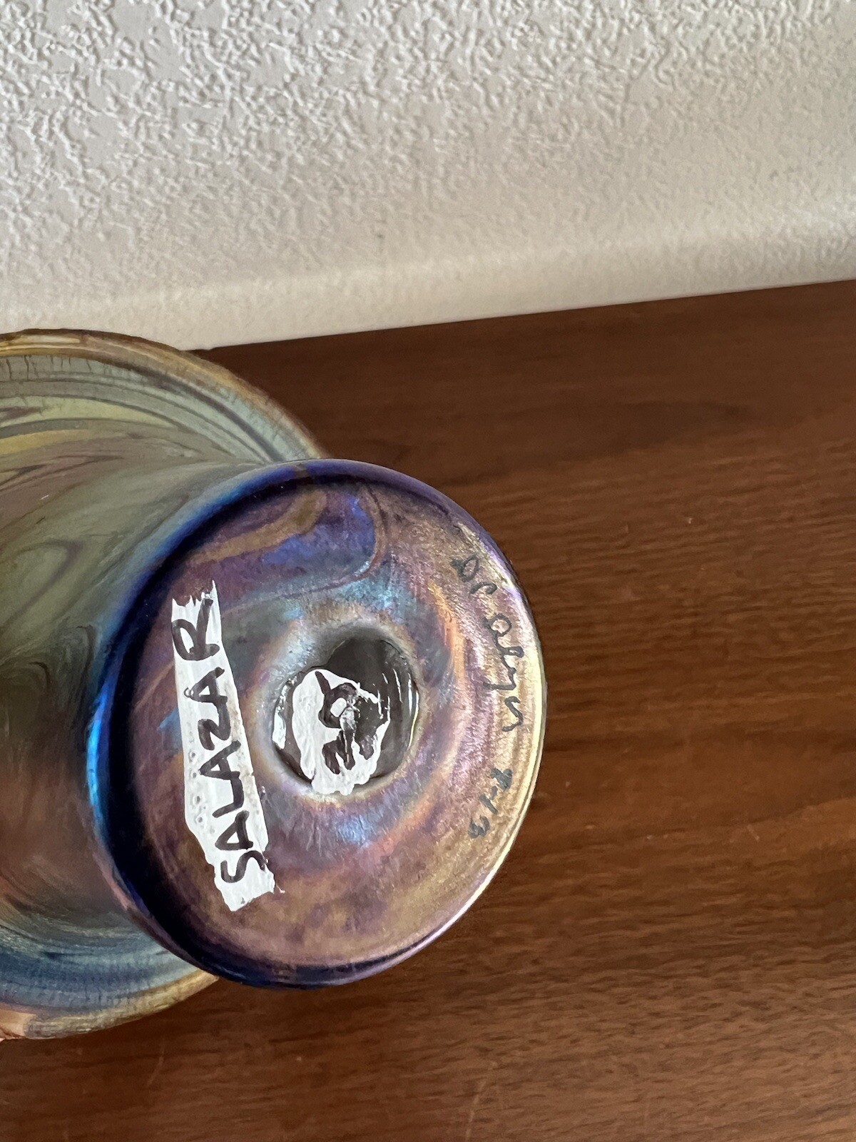 David Salazar VASE STUDIO ART GLASS VINTAGE MID CENTURY MODERN Lundberg