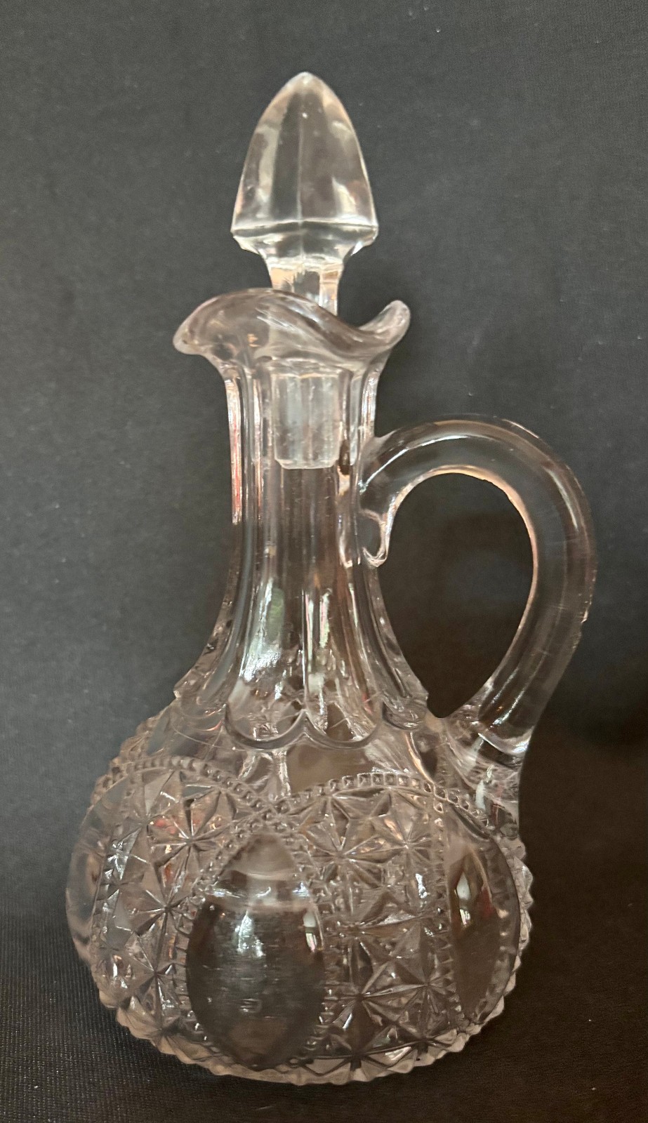 EAPG Antique Pattern OREGON CRUET Beaded Loop U.S. Glass #15073