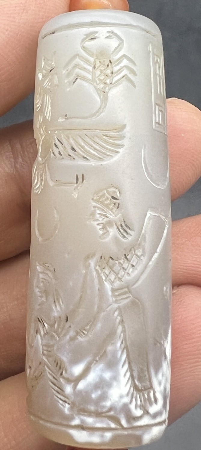 Historical Mythical Intaglio Carnelian Seal Rock Crystal Amulet Scorpion,fights