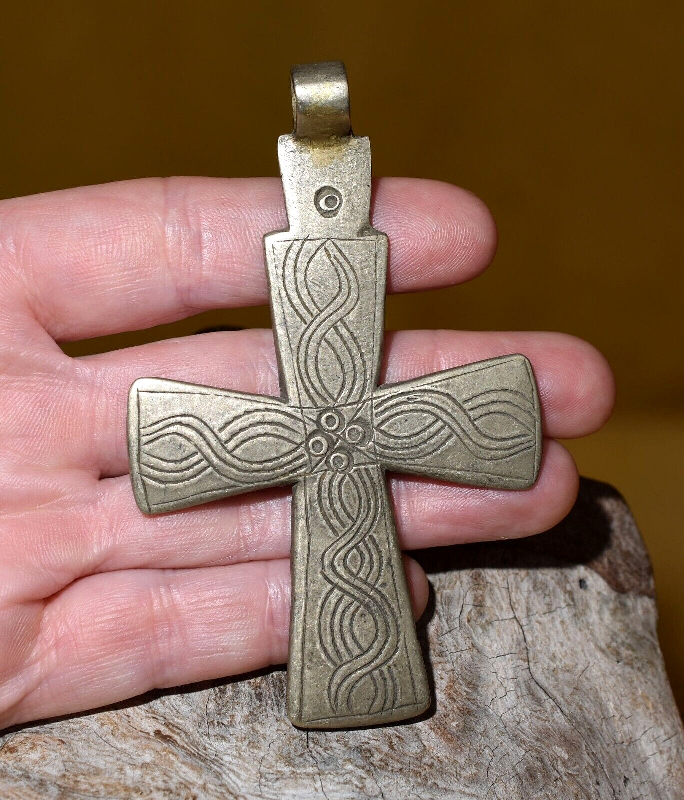 Antique Authentic Ethiopian Coptic Christian Cross Pendant From Ethiopia, Africa