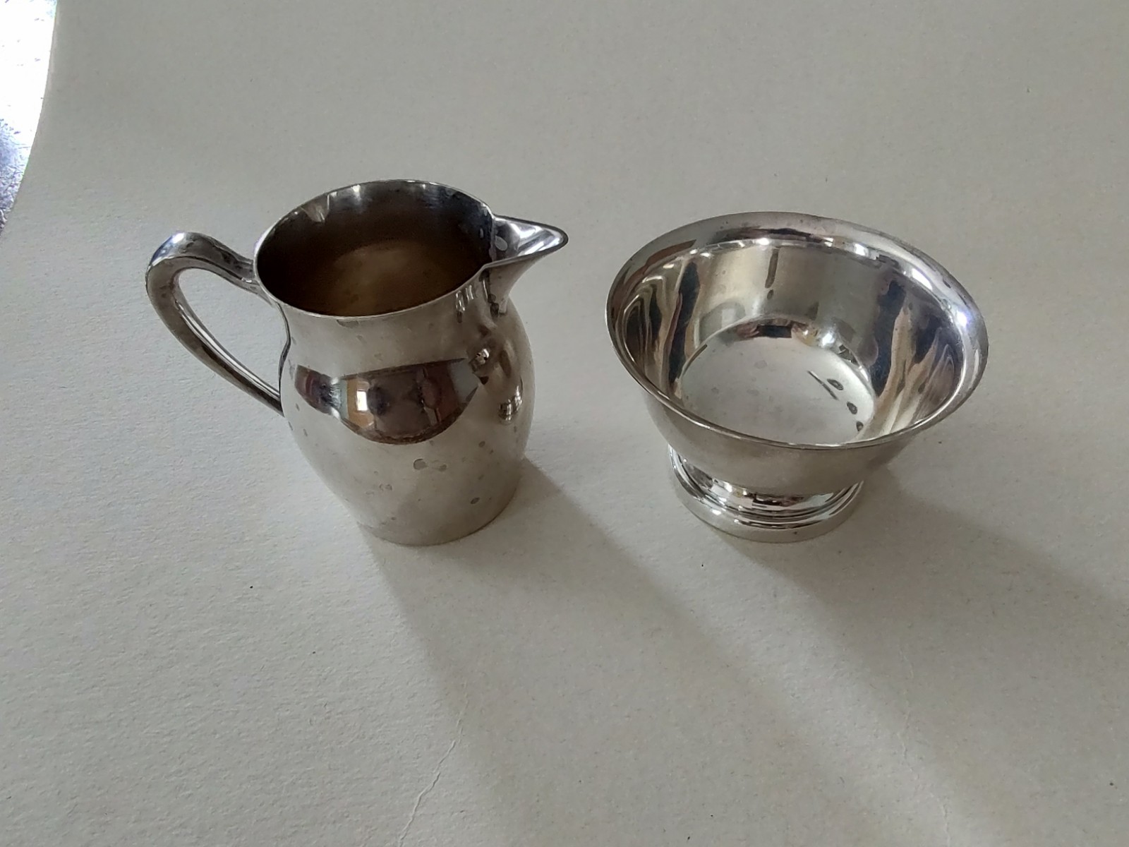 4pc Sterling Silver Lot 21oz 596g Poole Revere Creamer/Sugar/Tray Woolley Bowl