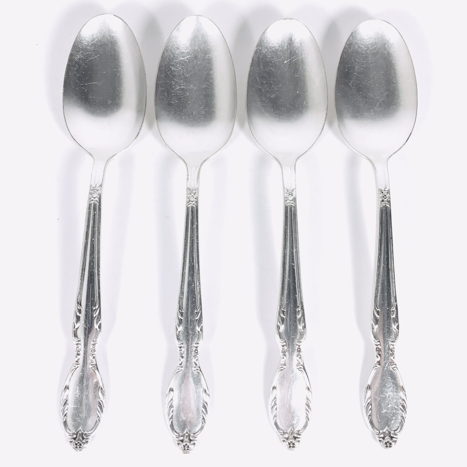 4 Vintage 1956 ROYAL MANOR Silverplate Teaspoons by Rogers Bros