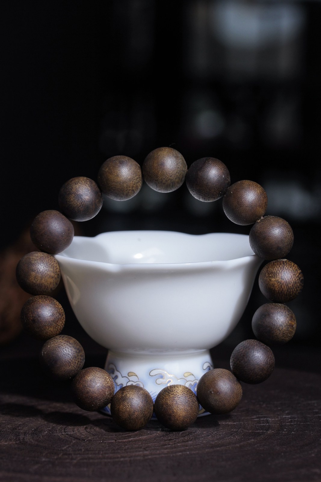 12mm Chinese Natural Eaglewood Handmade Exquisite Bracelets 21528