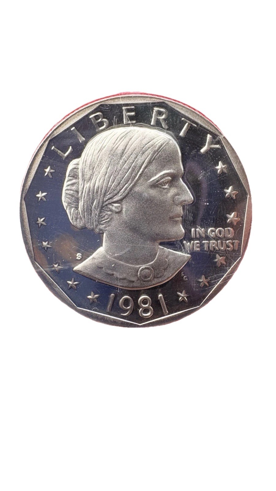 1981-S Susan B Anthony Proof Dollar photos are with protective case