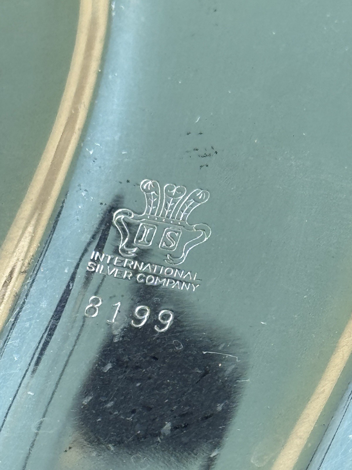 Vintage IS Silver Co Palm Leaf Serving Tray Silverplate Hollywood Regency 15”