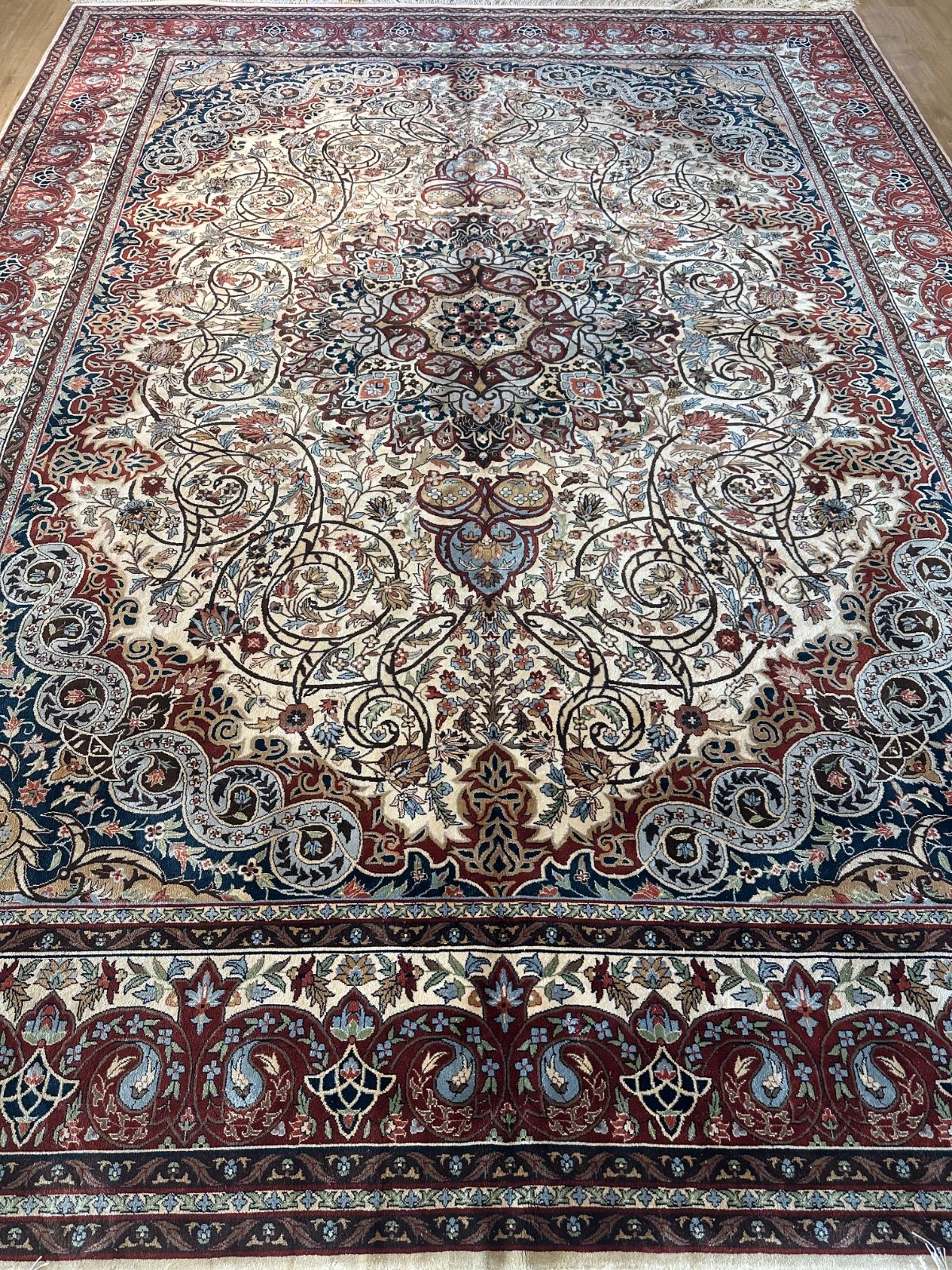 9×12 BREATHTAKING Silk MASTERPIECE 400 kps KNOTTED 0 SILK TABRIZZ TURKISH RUG