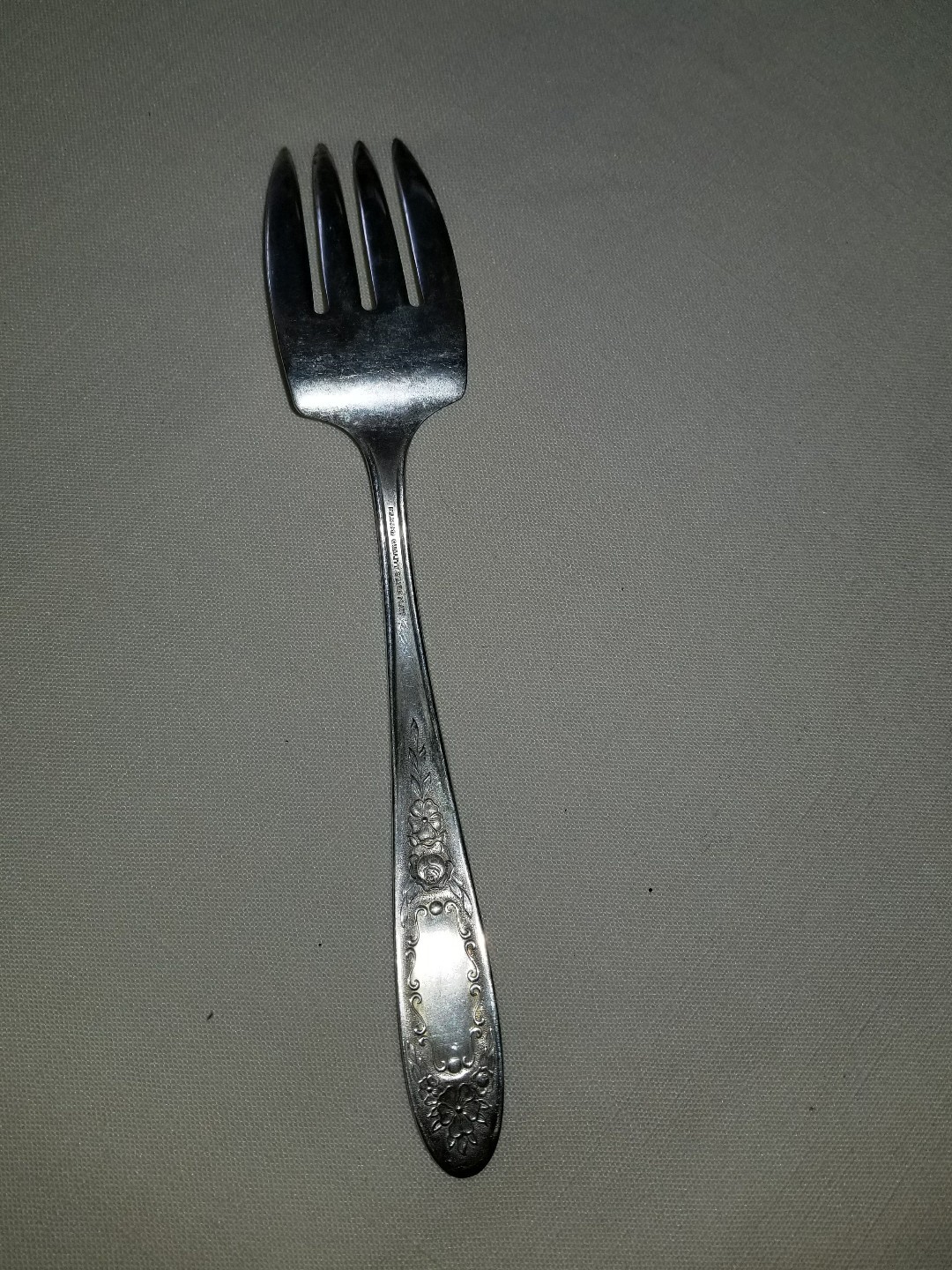 LARGE SERVING FORK Vintage NATIONAL MONARCH silverplate MILDRED PATTER