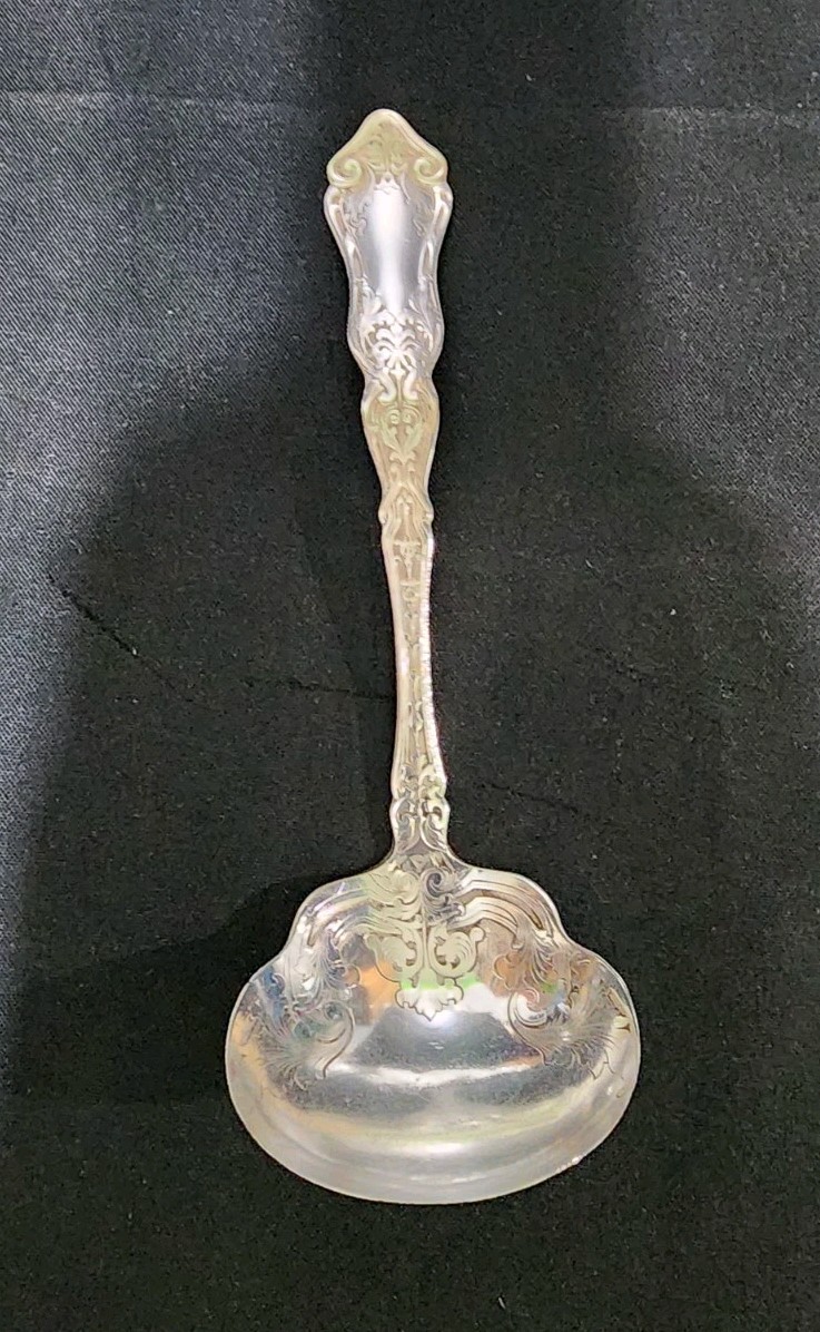😘 NICE! ANCOR ⚓ROGERS ANTIQUE c1907 ALHAMBRA SILVERPLATED “7 1/4 GRAVY LADLE 🤎