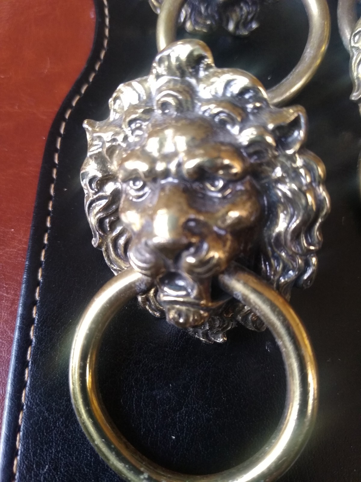 Vintage Lot of 2 KBC1 Keeler Brass Lion Drawer Pulls H-377 With Screws