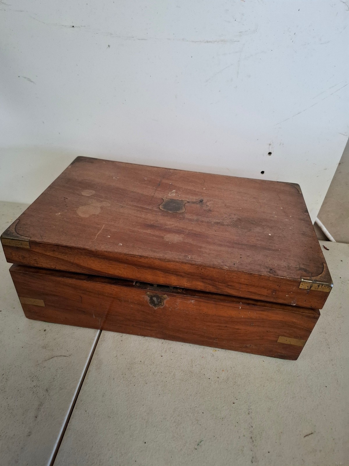 Vintage antique wooden Writing Slope stationery Box for restoration
