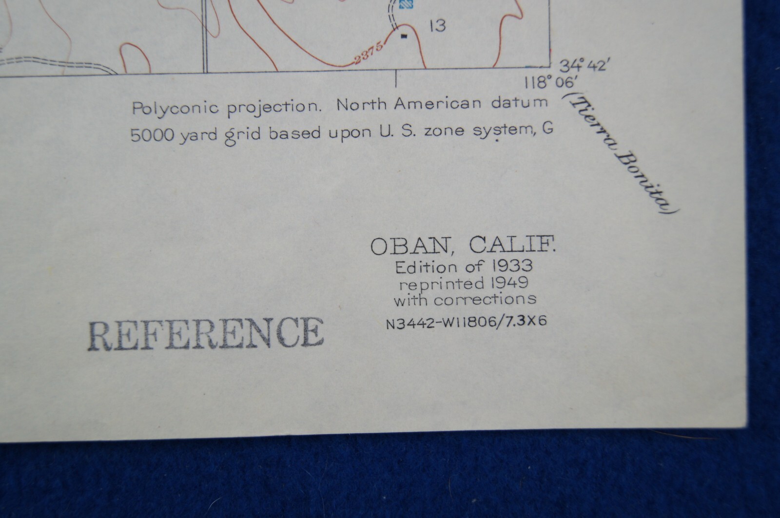 Vintage 1949 USGS Topo Map Oban / Lancaster, California 17 X 25″ Antelope Valley