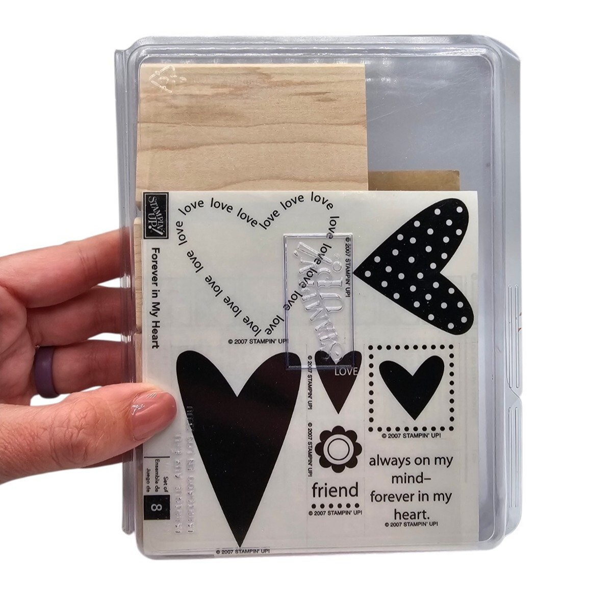 Stampin Up Wood Mount Rubber Stamp Set Crafting Forever in my Heart