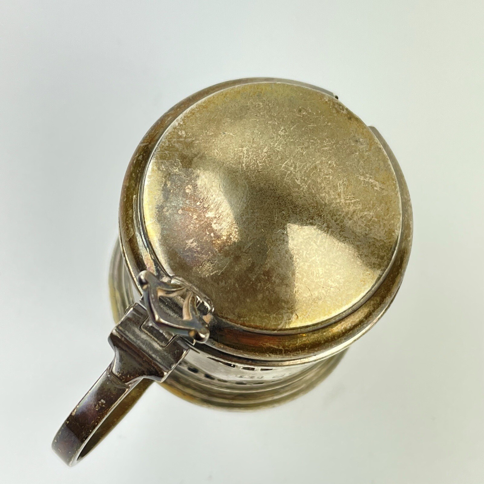 Antique Solid Silver Drum Mustard Pot Pierced Docker & Burn Ltd 1926