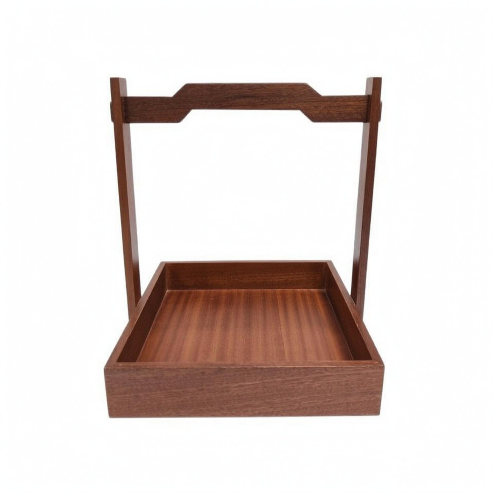 Wooden Hand-Carry Tray Flat Bottom Wood Board Rustic Style