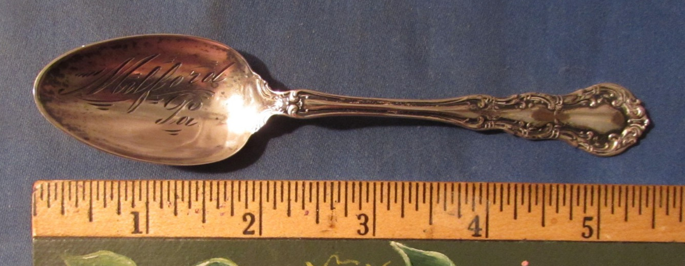 VINTAGE 1899 MILFORD PA STERLING SILVER SOUVENIR SPOON 5 3/8 ” 15 GRAMS