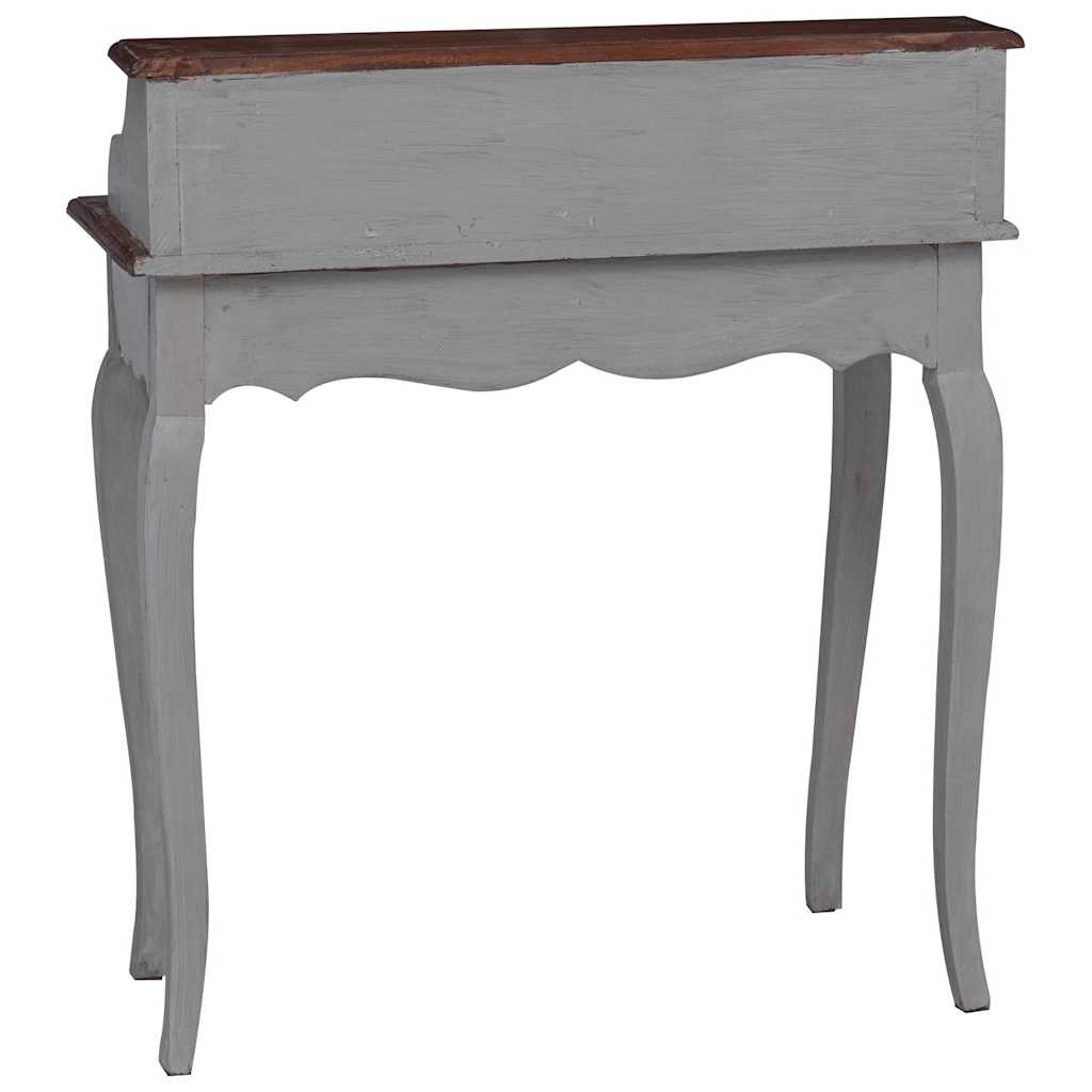 Writing Desk Mahogany, Grey Solid mahogany wood vidaXL